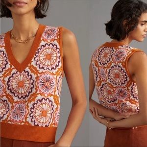 Anthropologie Maeve Vera Jacquard sweater vest